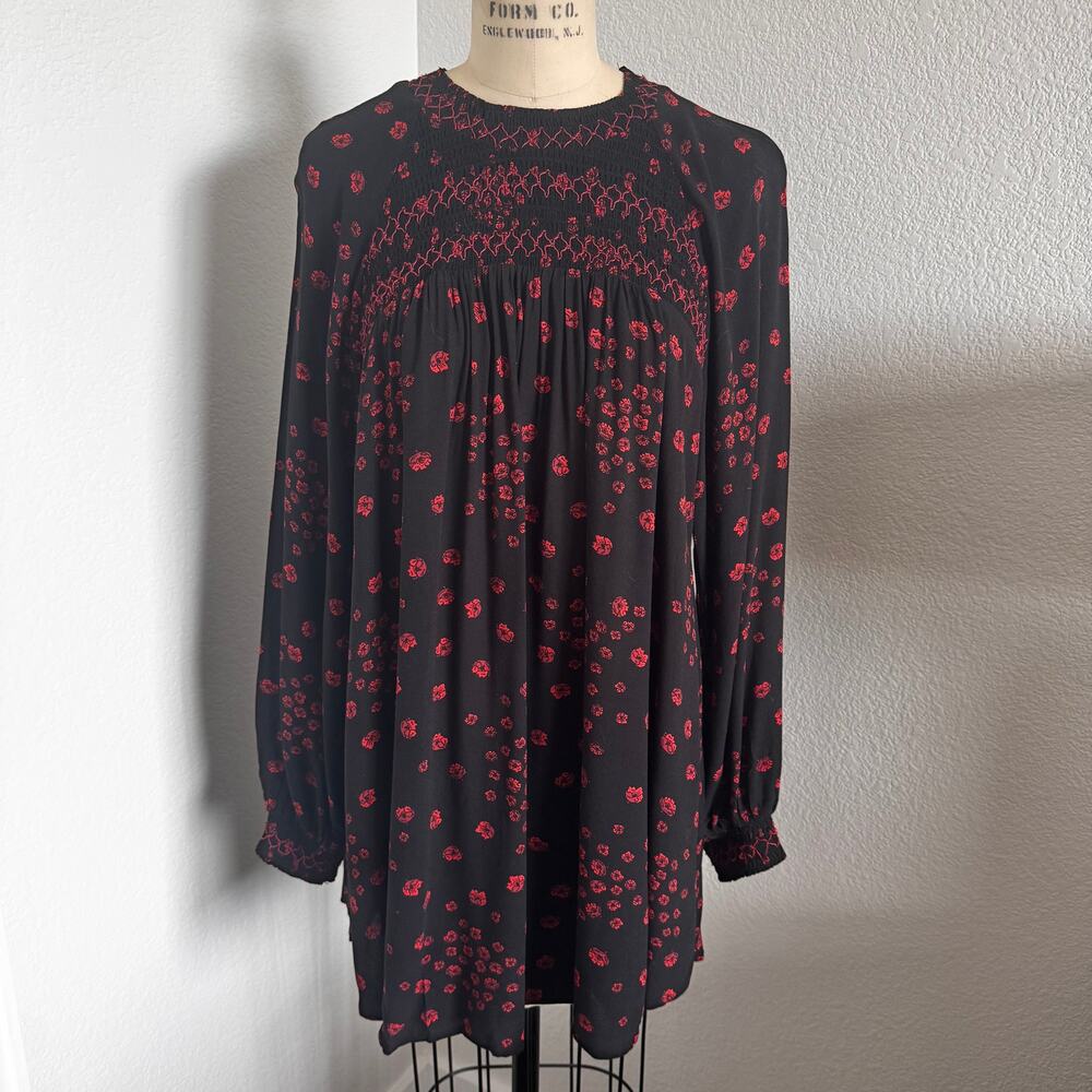 Free People | Smocked Floral Mini Dress, Size Large